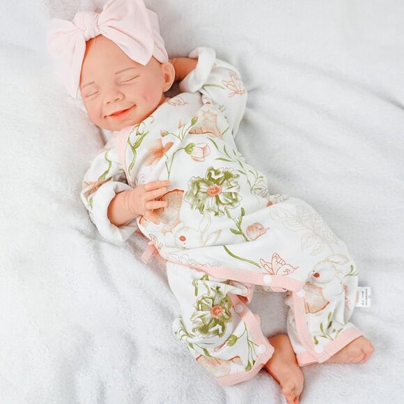 17inch Realistic Full Body Silicone Close Eyes Newborn Mia-ivory White Baby Girl - Picture 1 of 6